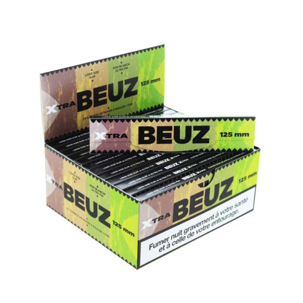 Feuille Slim Long 125mm Beuz ® Xtra Brown + Tips (24 paquets)