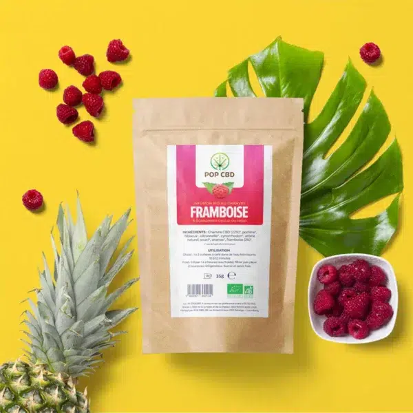 Achat Infusion CBD Bio Framboise 35g - Pop CBD ®