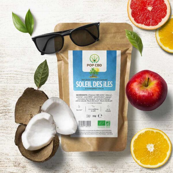 Achat Tisane CBD Bio Soleil des iles 35g - Pop CBD ®