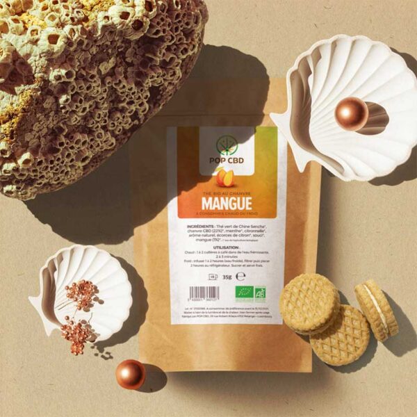 Achat Tisane CBD Bio Thé glacé CBD mangue 35g - Pop CBD ®