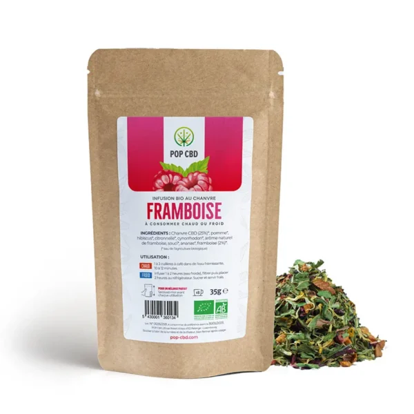 Infusion CBD Bio Framboise 35g - Pop CBD ®